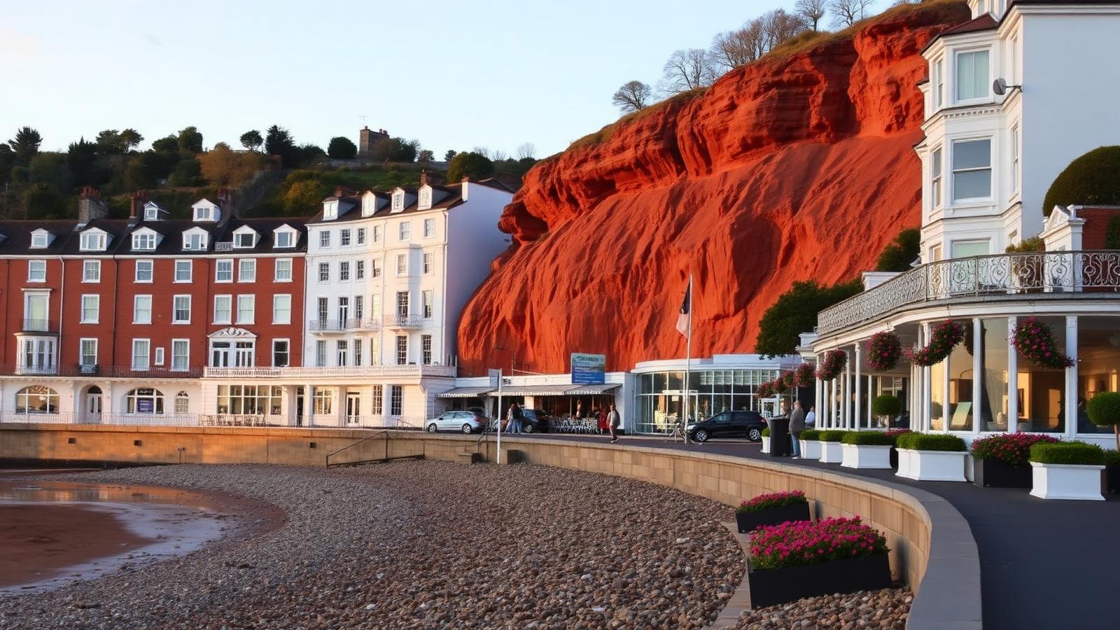 Structured Data for Sidmouth trades and small businesses — Sidmouth Regency seafront and red cliffs in East Devon, part of DigitalTiger's local marketing area